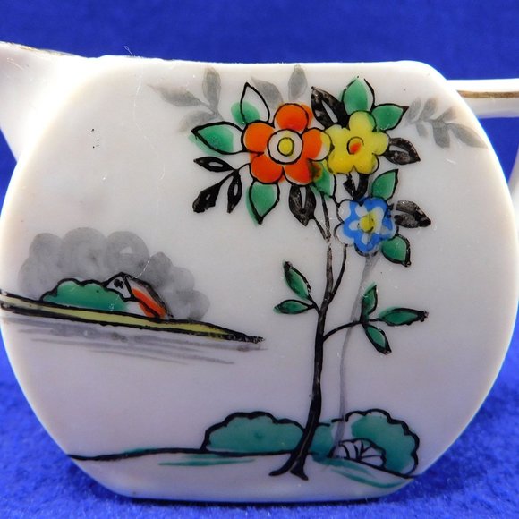 Vintage Miniature Pitcher / Toothpick Holder Handpainted Japan 3" - Picture 2 of 8